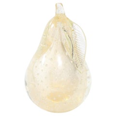 Mid-Century Hand-Blown Murano Glass w/ Murines & 24k Gold Pear