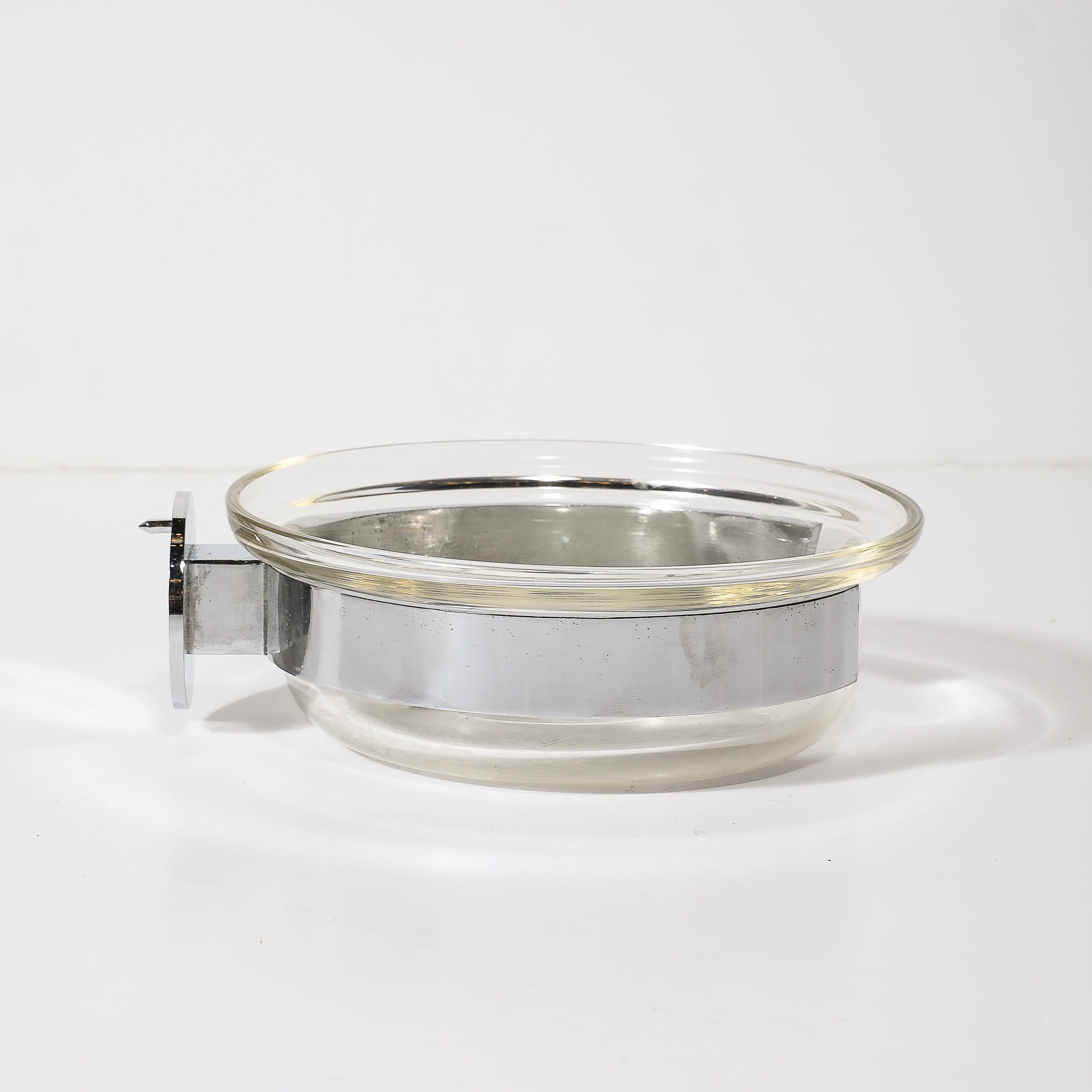 Mid-Century Hand-Blown Murano Glass Wall Mounted Soap Dish Signed Venini In Excellent Condition For Sale In New York, NY