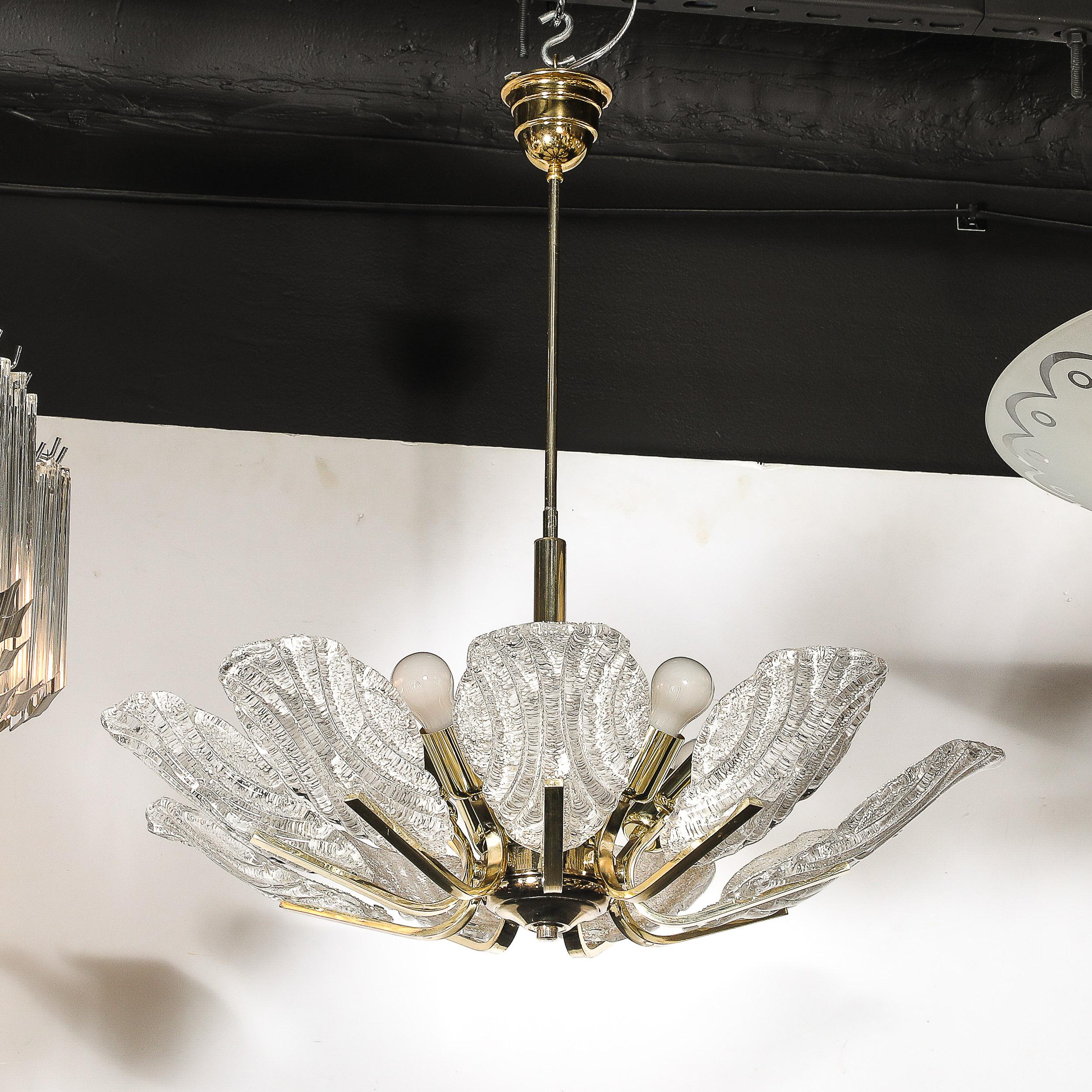 Lampadario di metà secolo in vetro di Murano soffiato a mano e scanalato di Barovier&Toso in vendita 6