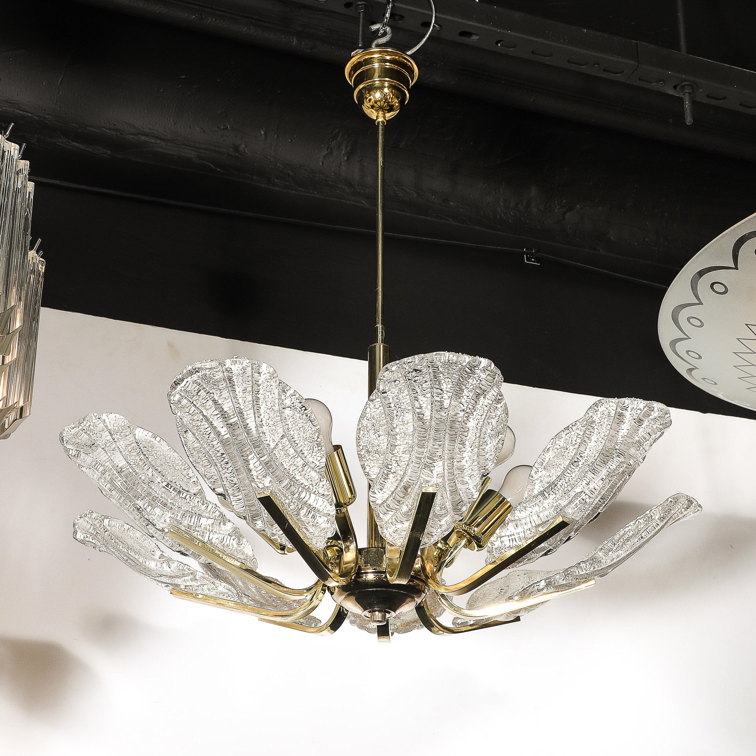 Lampadario di metà secolo in vetro di Murano soffiato a mano e scanalato di Barovier&Toso in vendita 8