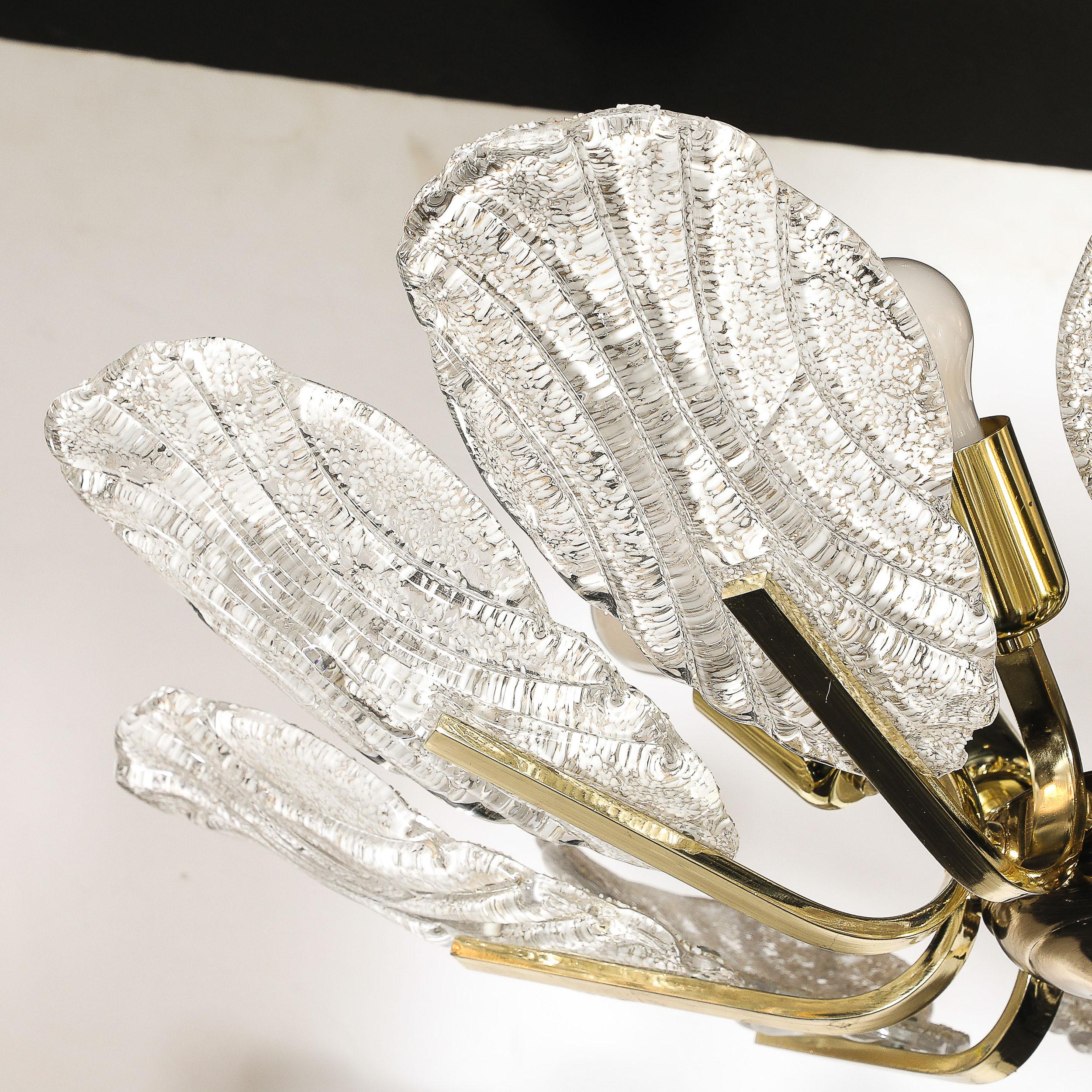 Lampadario di metà secolo in vetro di Murano soffiato a mano e scanalato di Barovier&Toso in vendita 10