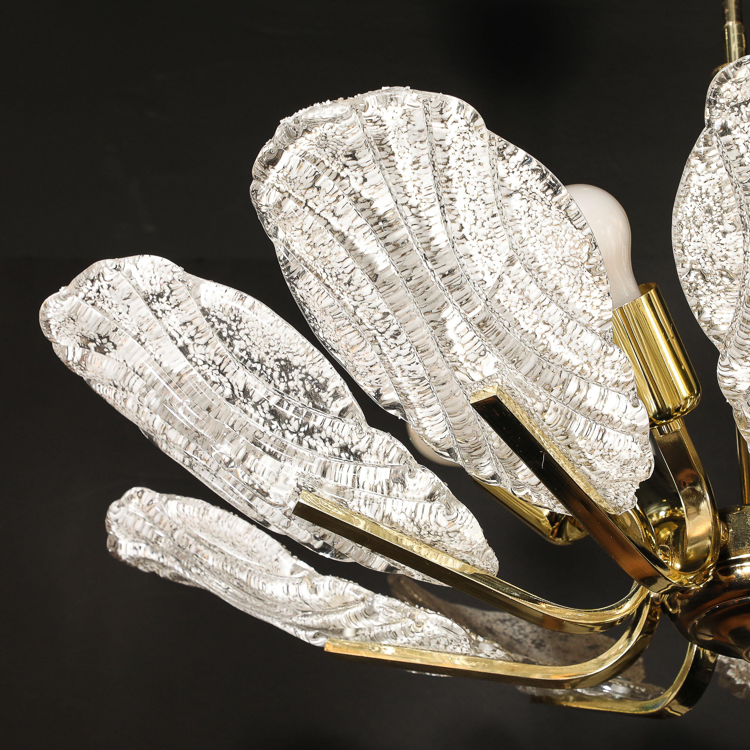 Lampadario di metà secolo in vetro di Murano soffiato a mano e scanalato di Barovier&Toso in vendita 13