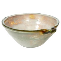 Mid-Century Hand-Blown Opalene Murano Glass Centerpiece Bowl w/ Spout by Barbini