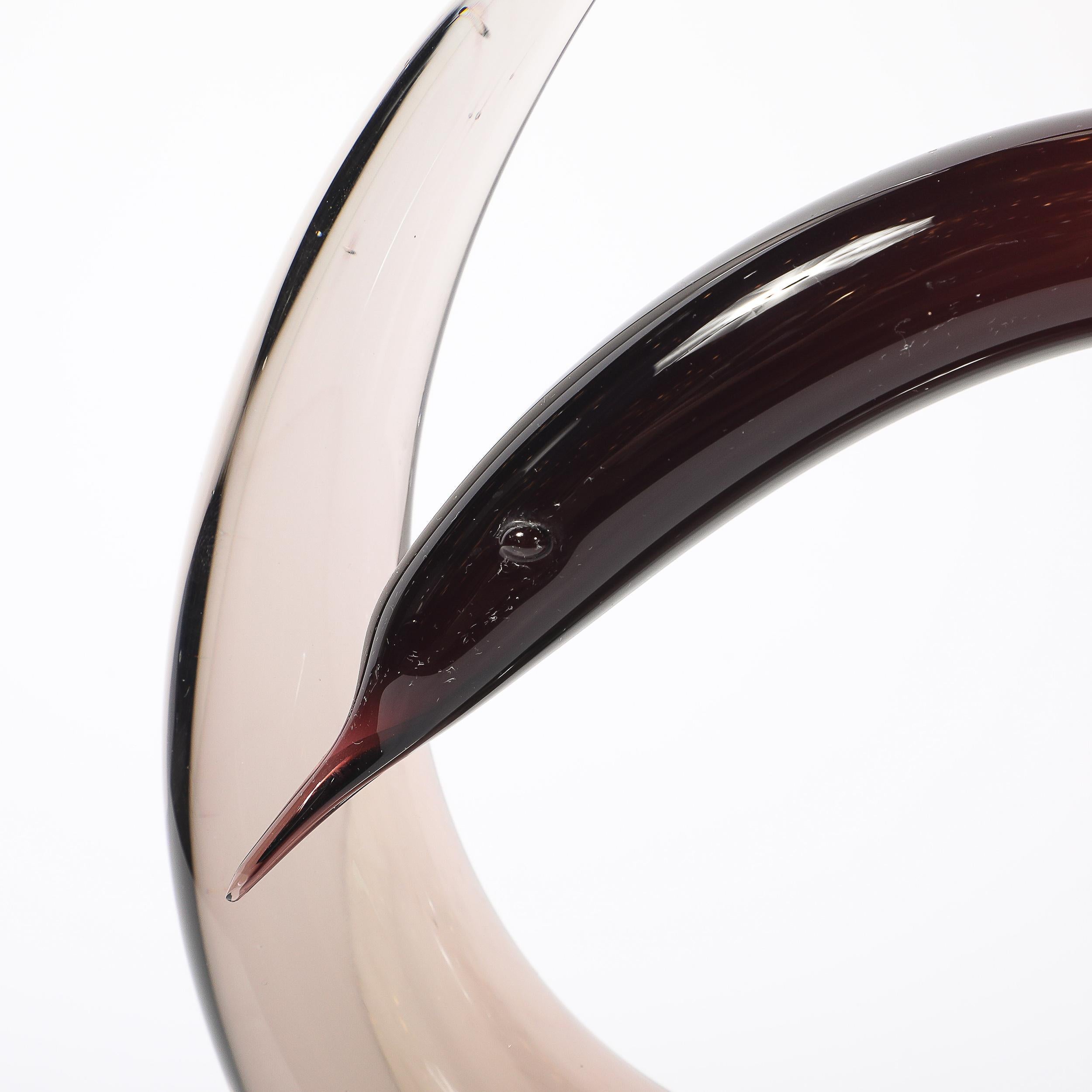 Mid-Century Hand-Blown Spiraled Murano Glass Bird Sculptures signed Salviati For Sale 10