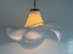 Mid-century Hand Blown Swirled Murano Glass Pendant Chandelier
