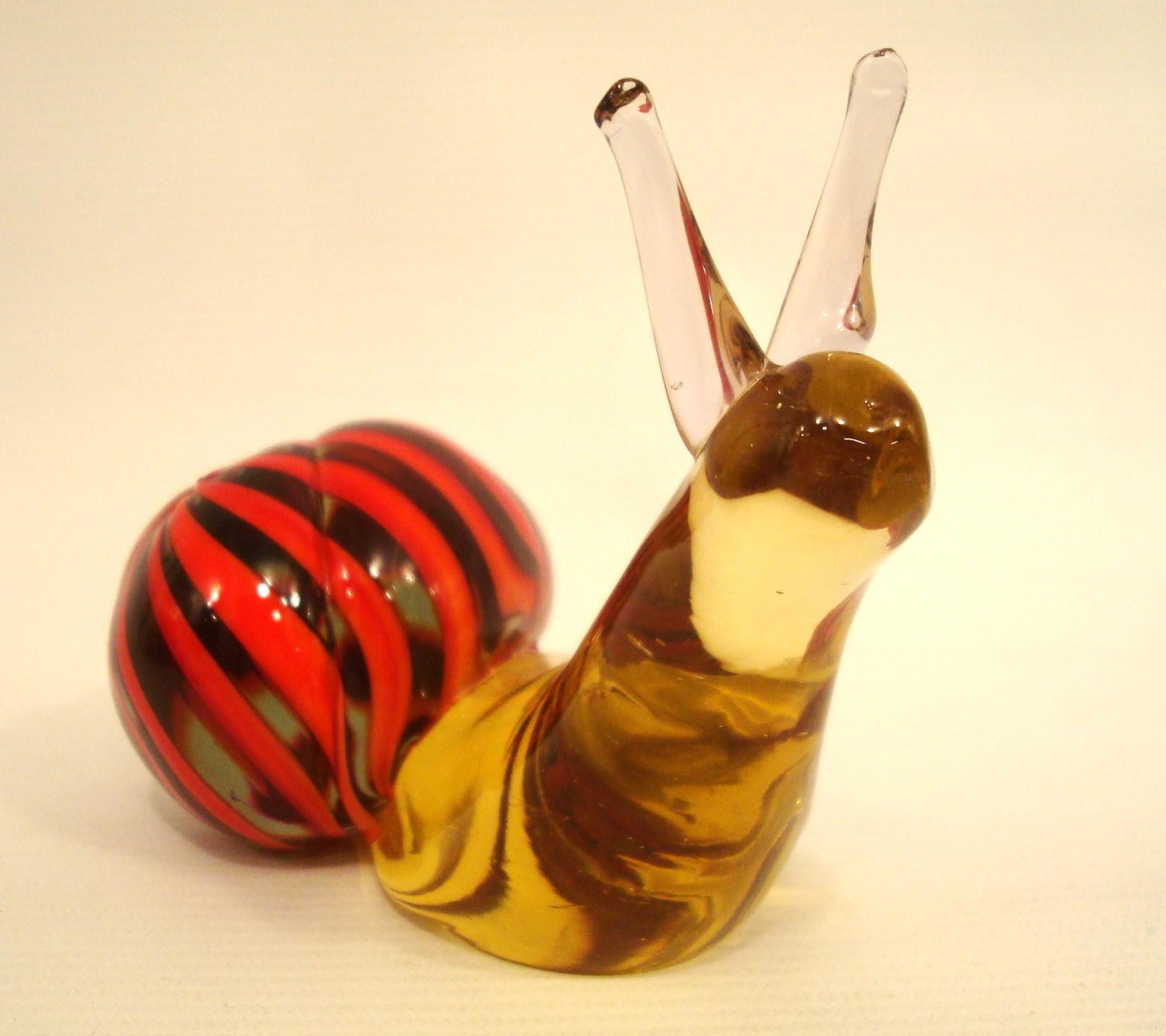 Caracol de Vidrio Artístico Murando de Mitad de Siglo Soplado a Mano en Dos Tonos - Italia Años 60 Italiano en venta