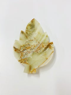 Mid-Century Hand Carved Alabaster Leaf Tray