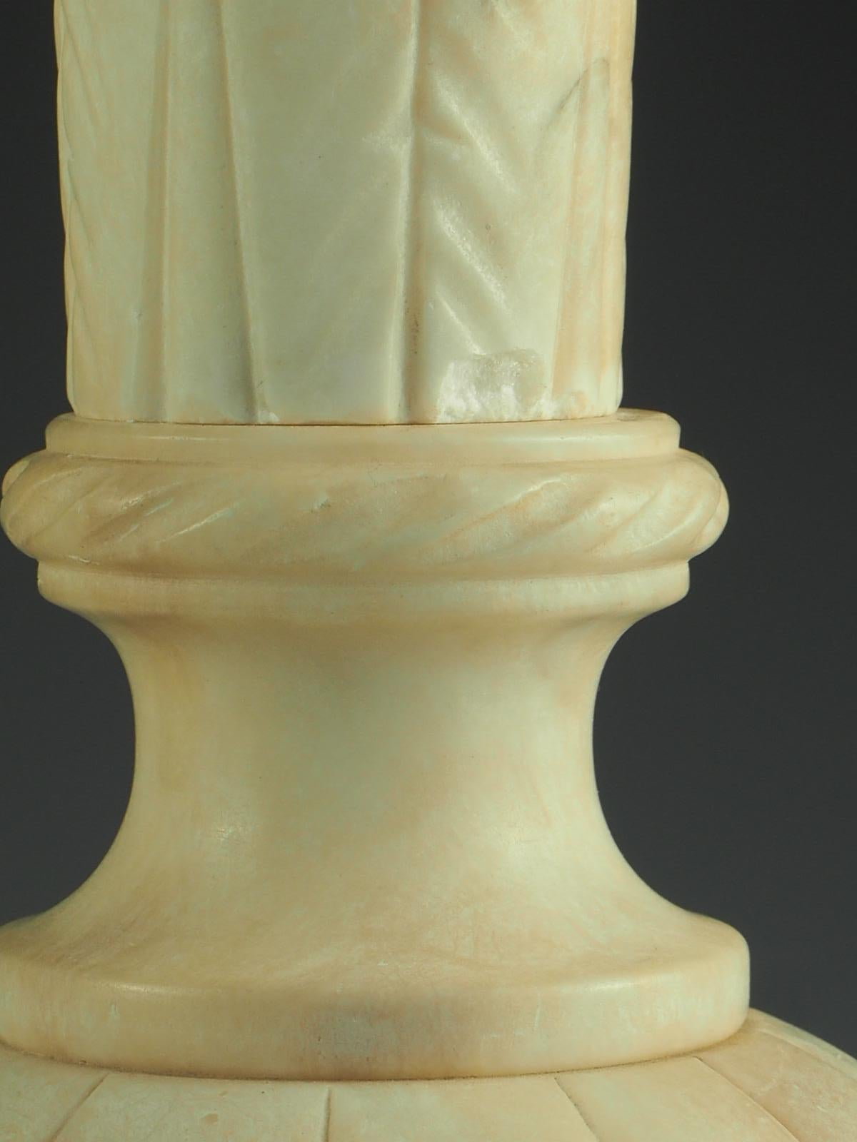 Mid Century Hand Carved Italian Alabaster Table Lamp 6