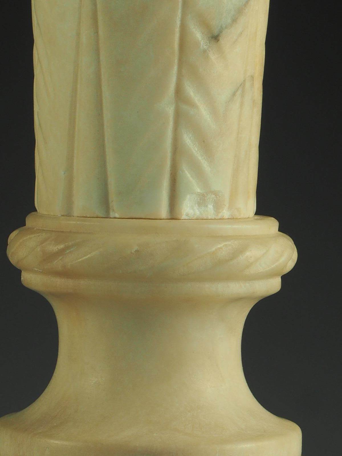 Mid Century Hand Carved Italian Alabaster Table Lamp 7