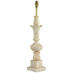 Vintage Mid Century Hand Carved Italian Alabaster Table Lamp
