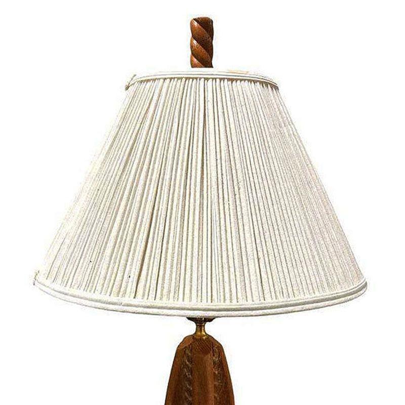 Mid-century Hand Carved Maple Wood Heifetz Syle Abstract Table Lamp In Excellent Condition For Sale In Van Nuys, CA