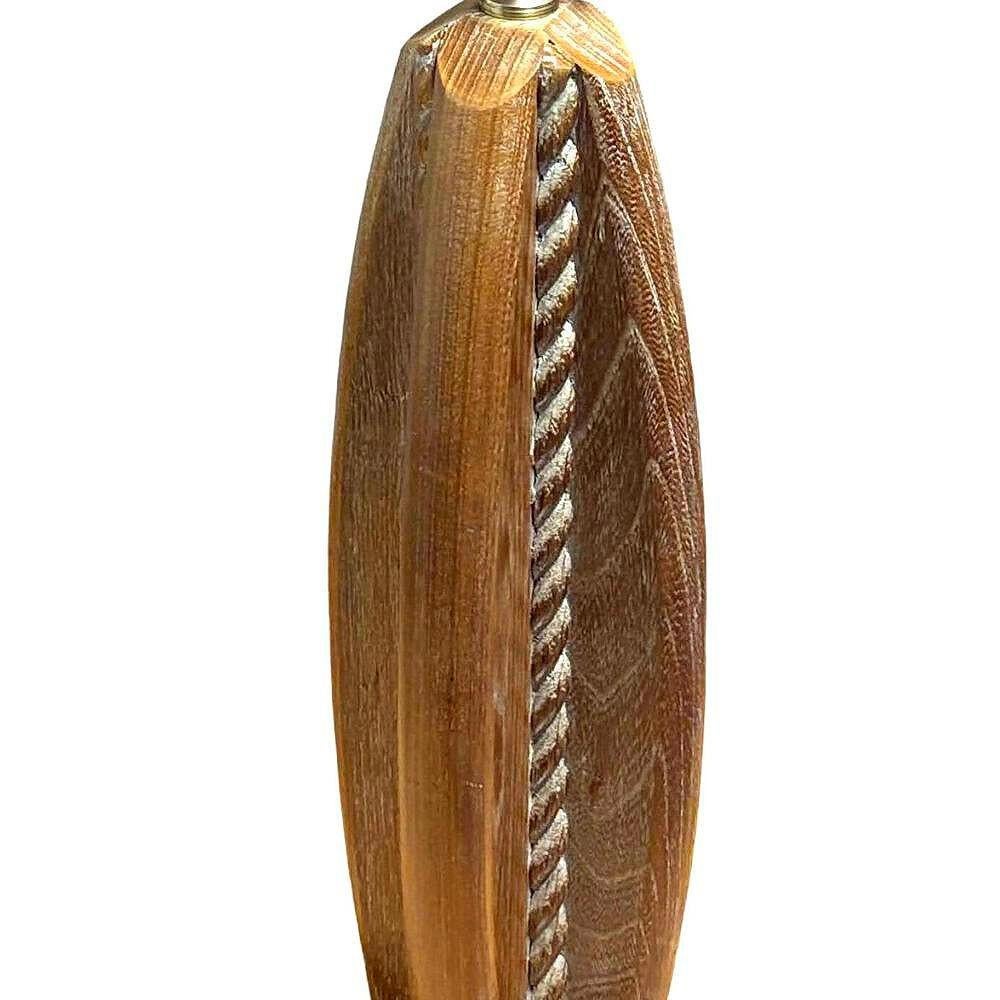 19th Century Mid-century Hand Carved Maple Wood Heifetz Syle Abstract Table Lamp For Sale