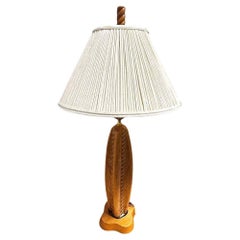 Mid-century Hand Carved Maple Wood Heifetz Syle Abstract Table Lamp