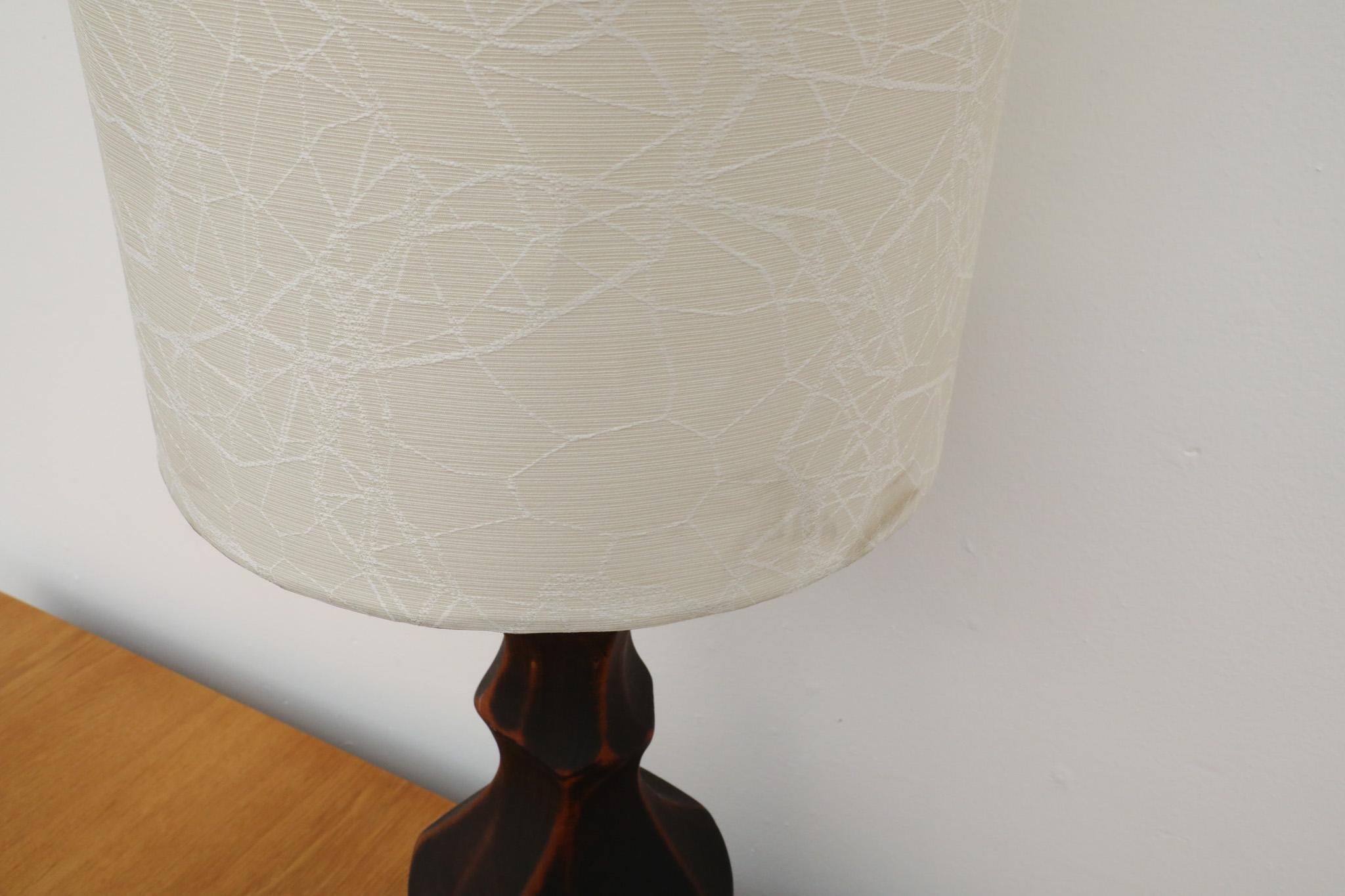 Mid-Century Hand Carved Wood Table Lamp For Sale 3