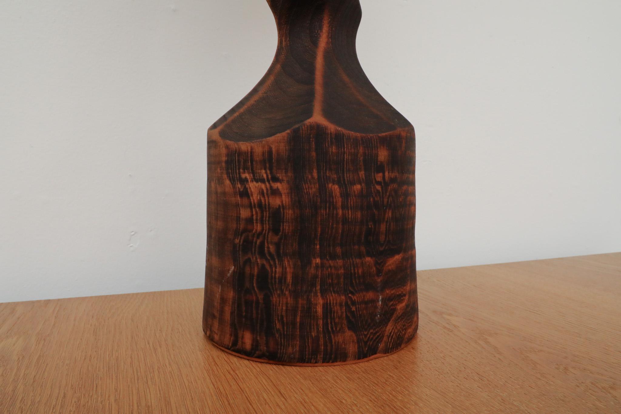 Mid-Century Hand Carved Wood Table Lamp For Sale 8