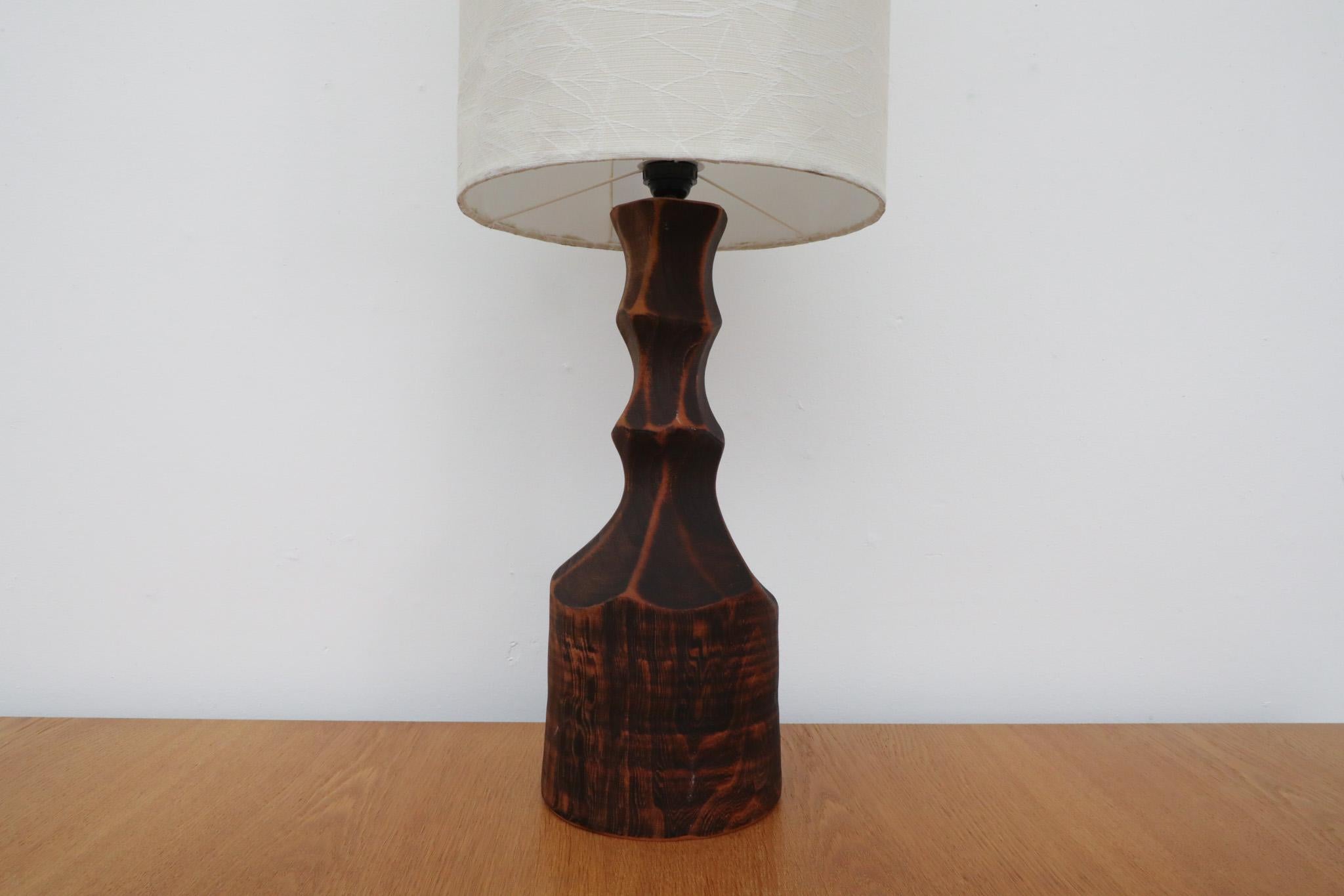 Mid-Century Hand Carved Wood Table Lamp For Sale 9