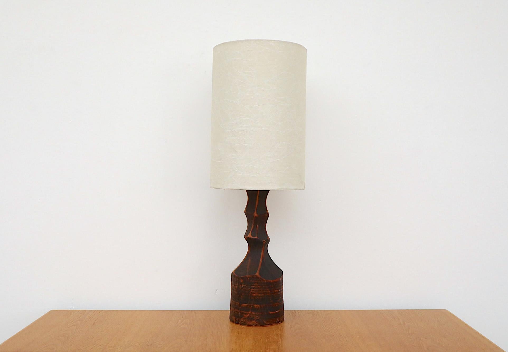 Mid-Century Hand Carved Wood Table Lamp For Sale 10