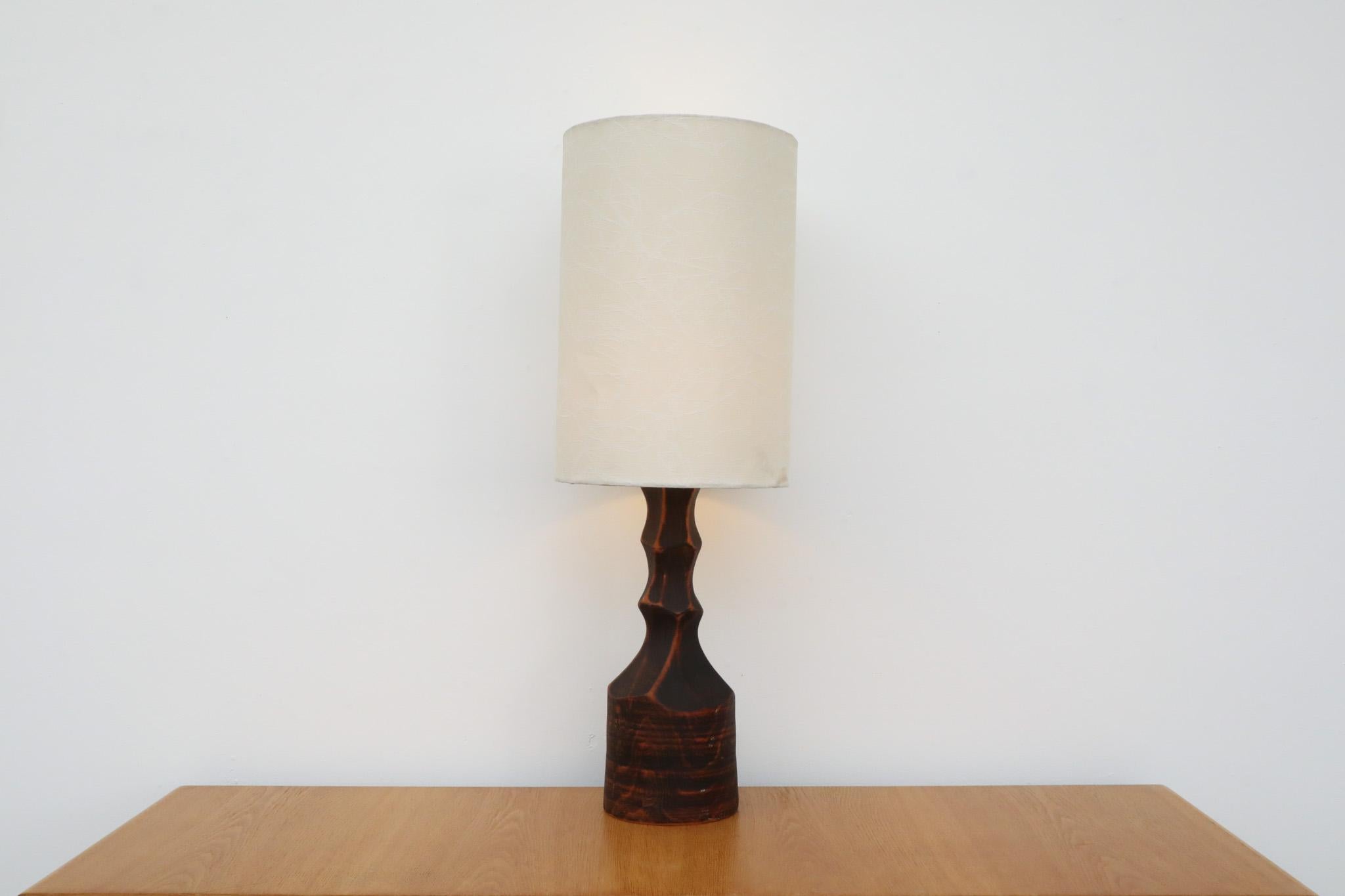 Mid-Century Modern Mid-Century Hand Carved Wood Table Lamp For Sale