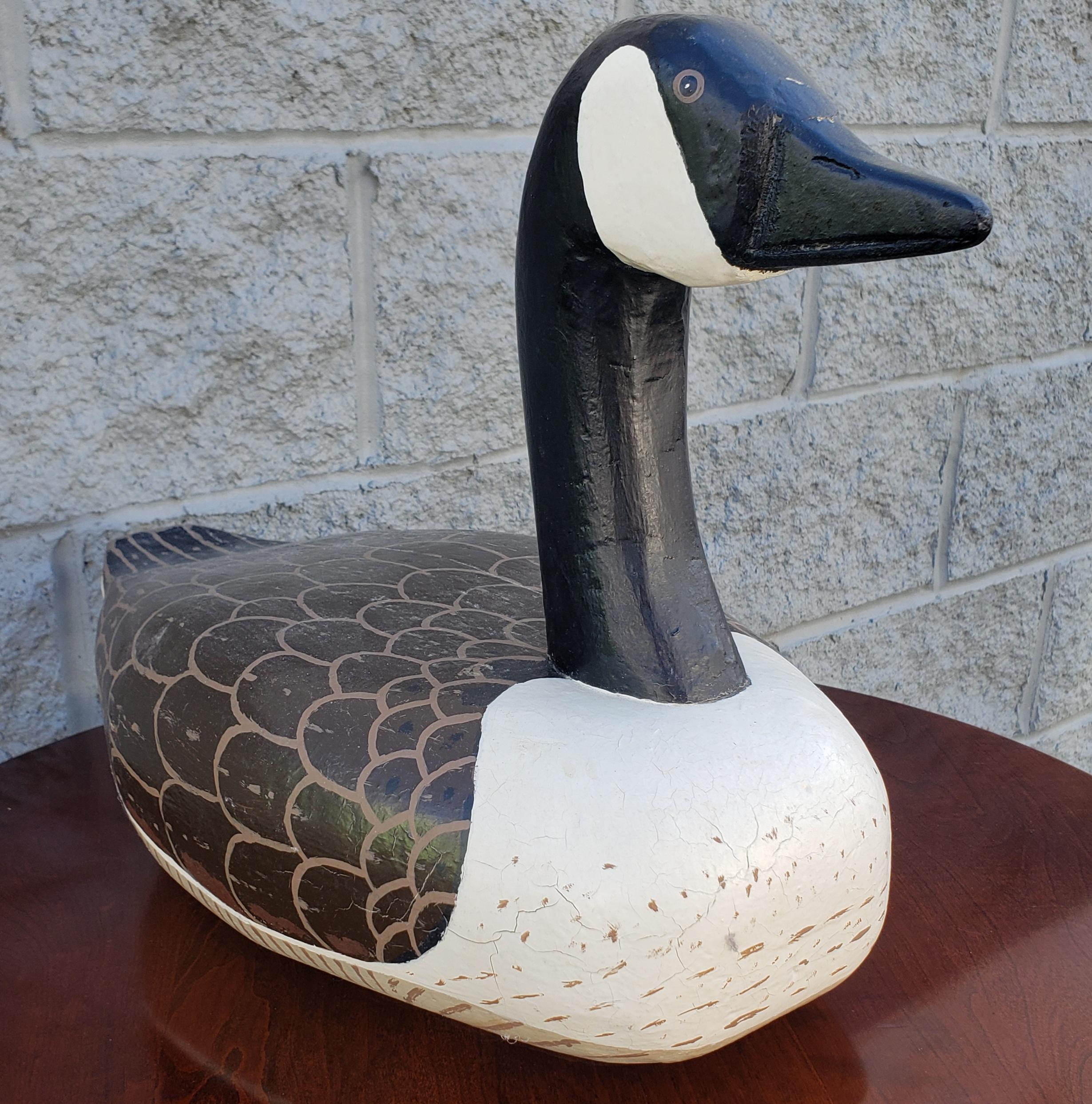 American Classical Mid-Century Hand-Crafted and Hand-Painted  Hardwood American Duck Decoy For Sale