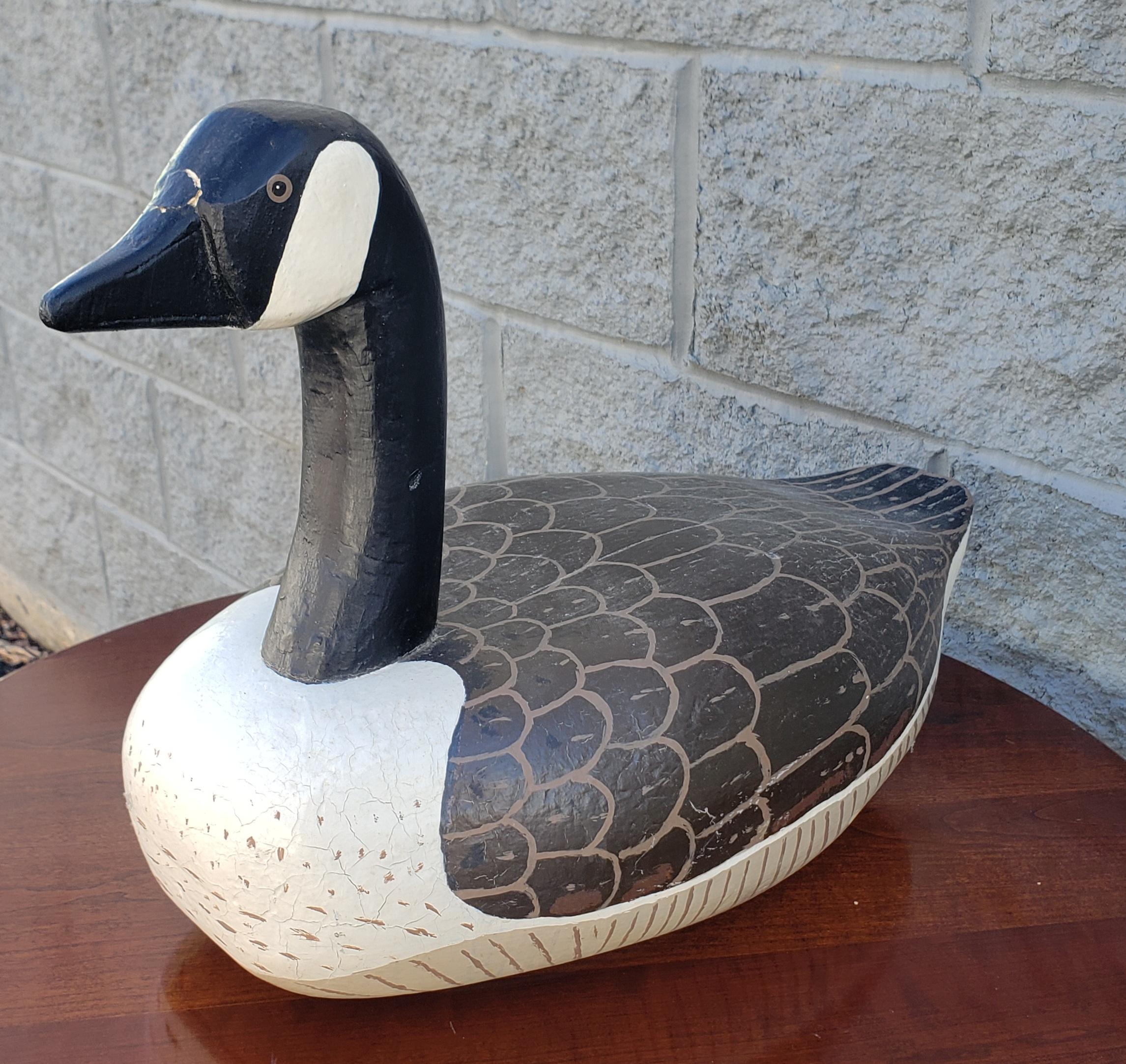 20th Century Mid-Century Hand-Crafted and Hand-Painted  Hardwood American Duck Decoy For Sale