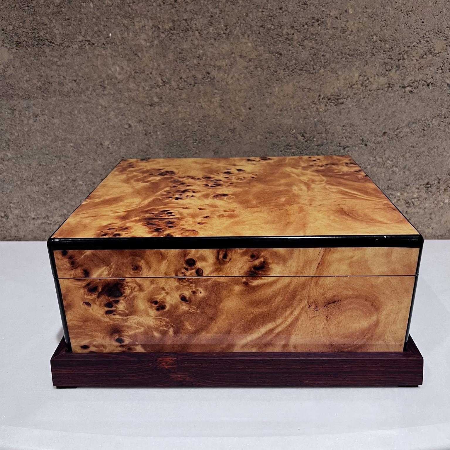 Mid Century Hand Crafted Burlwood Humidor Cigar Storage Box For Sale 6