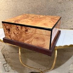 Humidor in legno di radica di metà secolo, realizzato a mano, per conservare i sigari