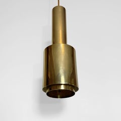 Mid century hand grenade pendant lamp, solid brass, Scandinavian Design, 1950s