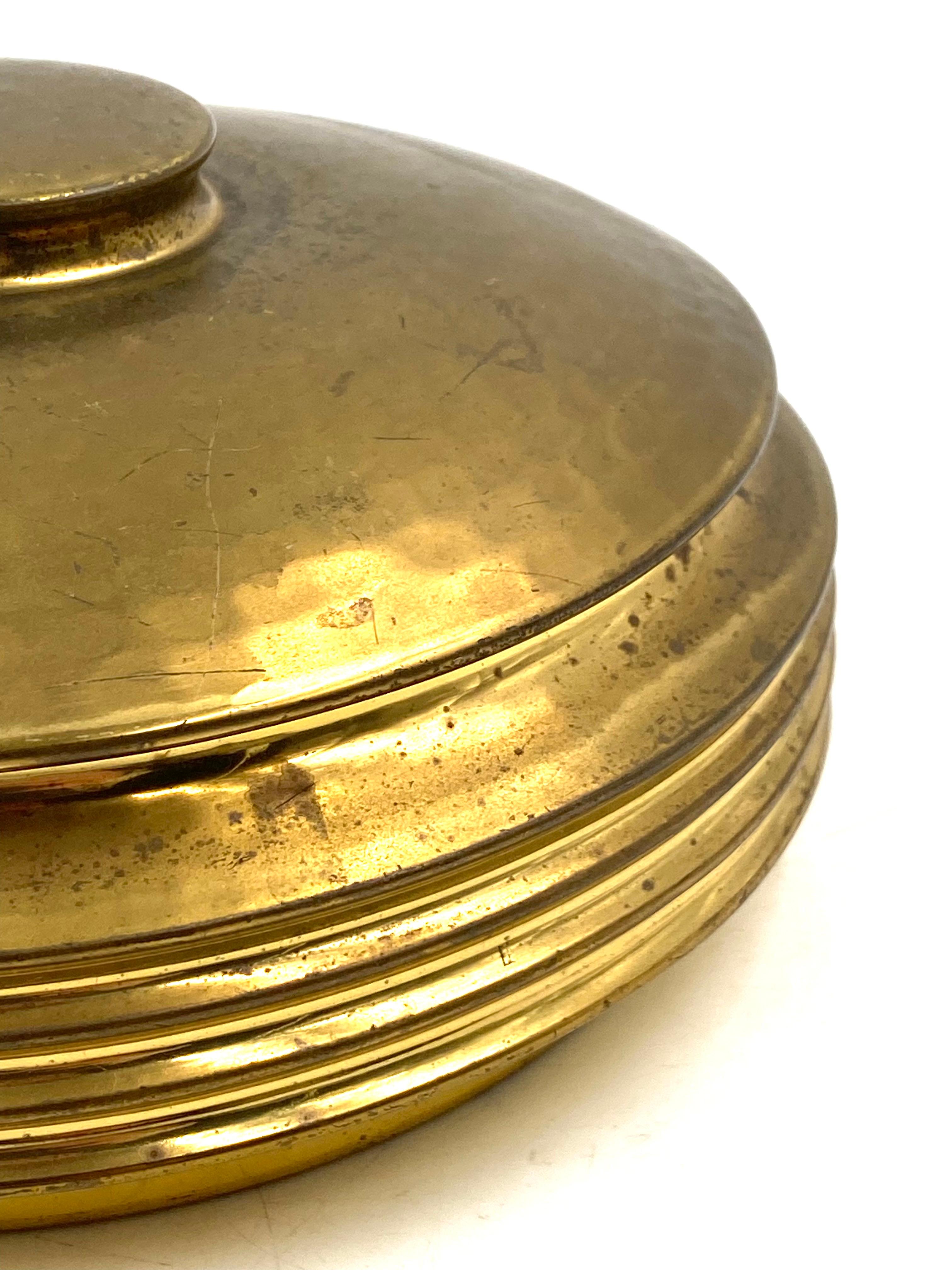 Brass Mid-century  hand-hammered brass box, Zanetto Padova Italy 1970s For Sale