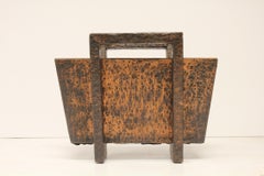 Midcentury Hand-Hammered Copper Magazine Holder