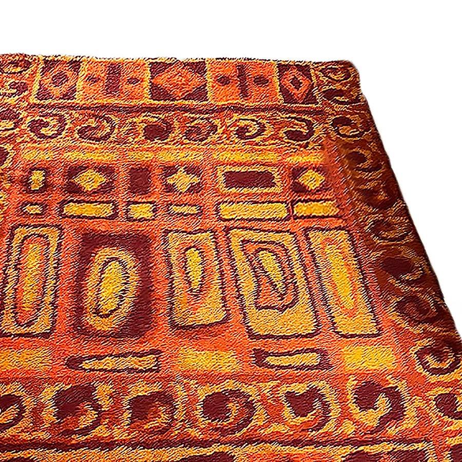 Handgehäkelter skandinavischer Mid-Century-Teppich mit abstraktem Design und abstraktem Design (Schwedisch) im Angebot