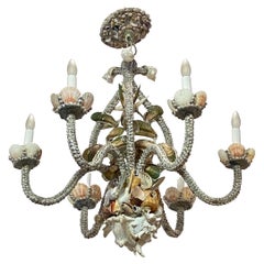 Mid Century Hand Made Seashell Encrusted Chandelier