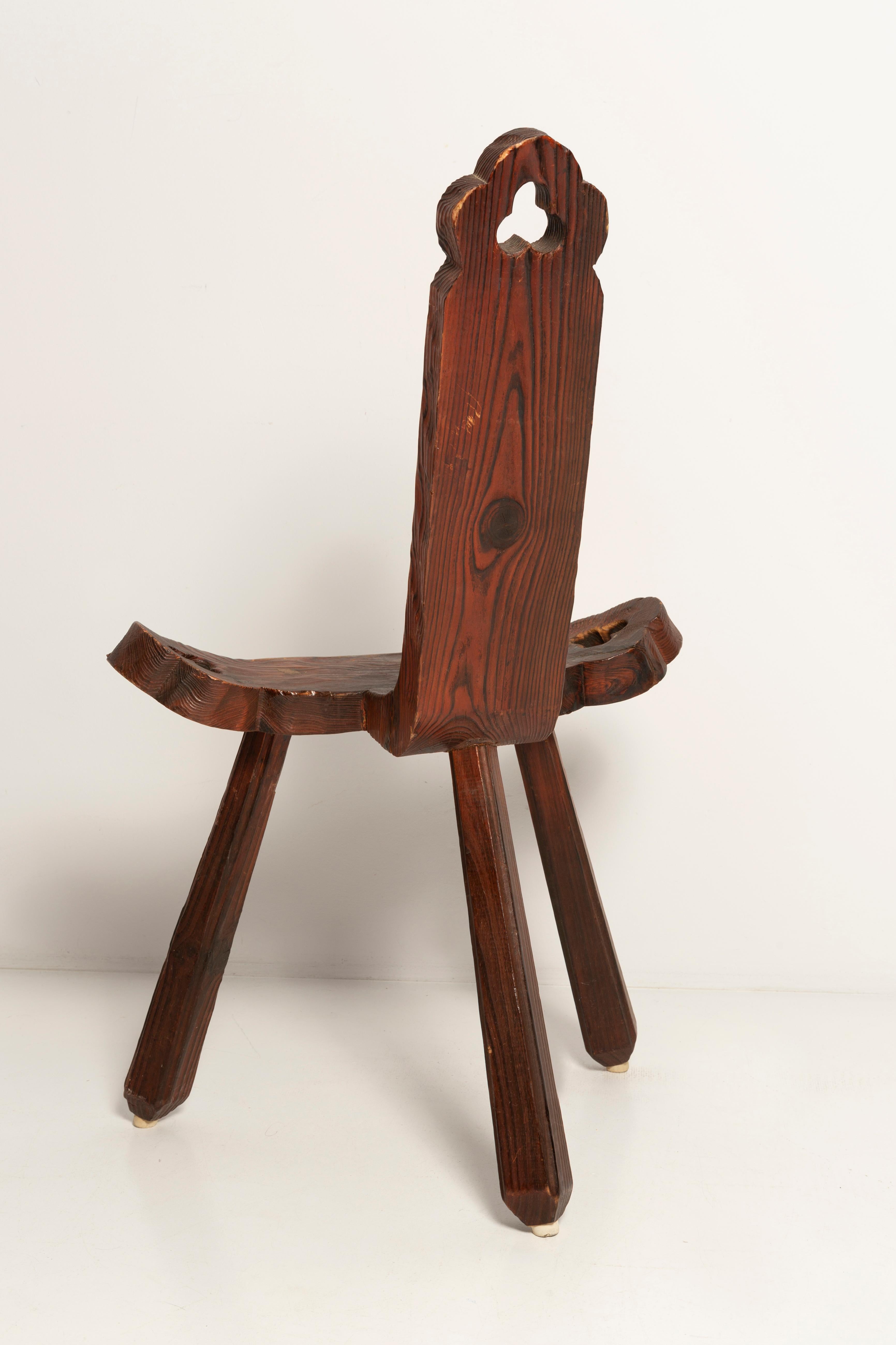 Midcentury Handmade Vintage Chair, Wood, France, 1960 2