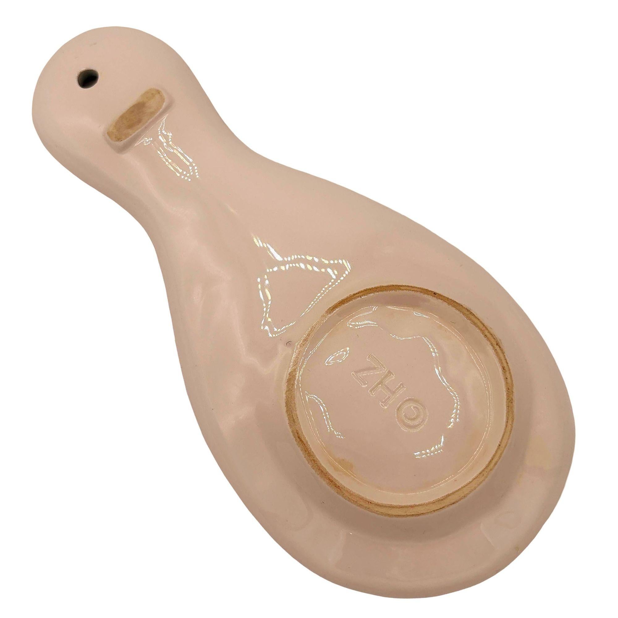 Américain Repose-cuillère du milieu du siècle peint à la main en 3d Flamingo Florida Tropical Beach Themed en vente
