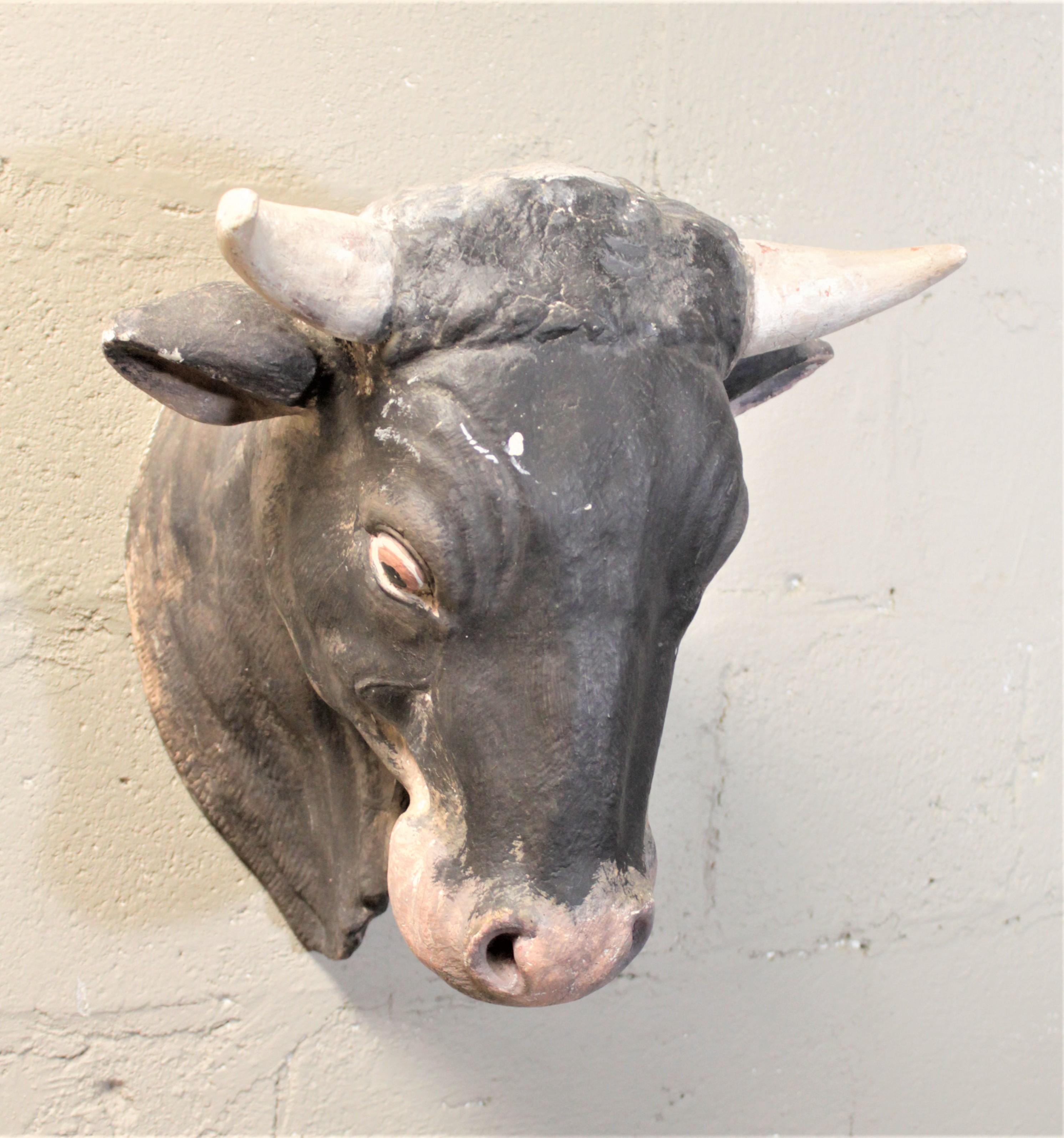 faux cow head wall mount