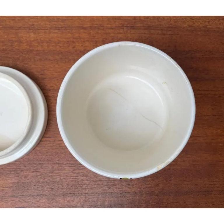 Caja girasol de cerámica pintada a mano de mediados de siglo con tapa de Gallo, años 60 en venta 3