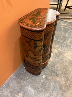 Mid-Century Hand-Painted Chinoiserie Cabinet