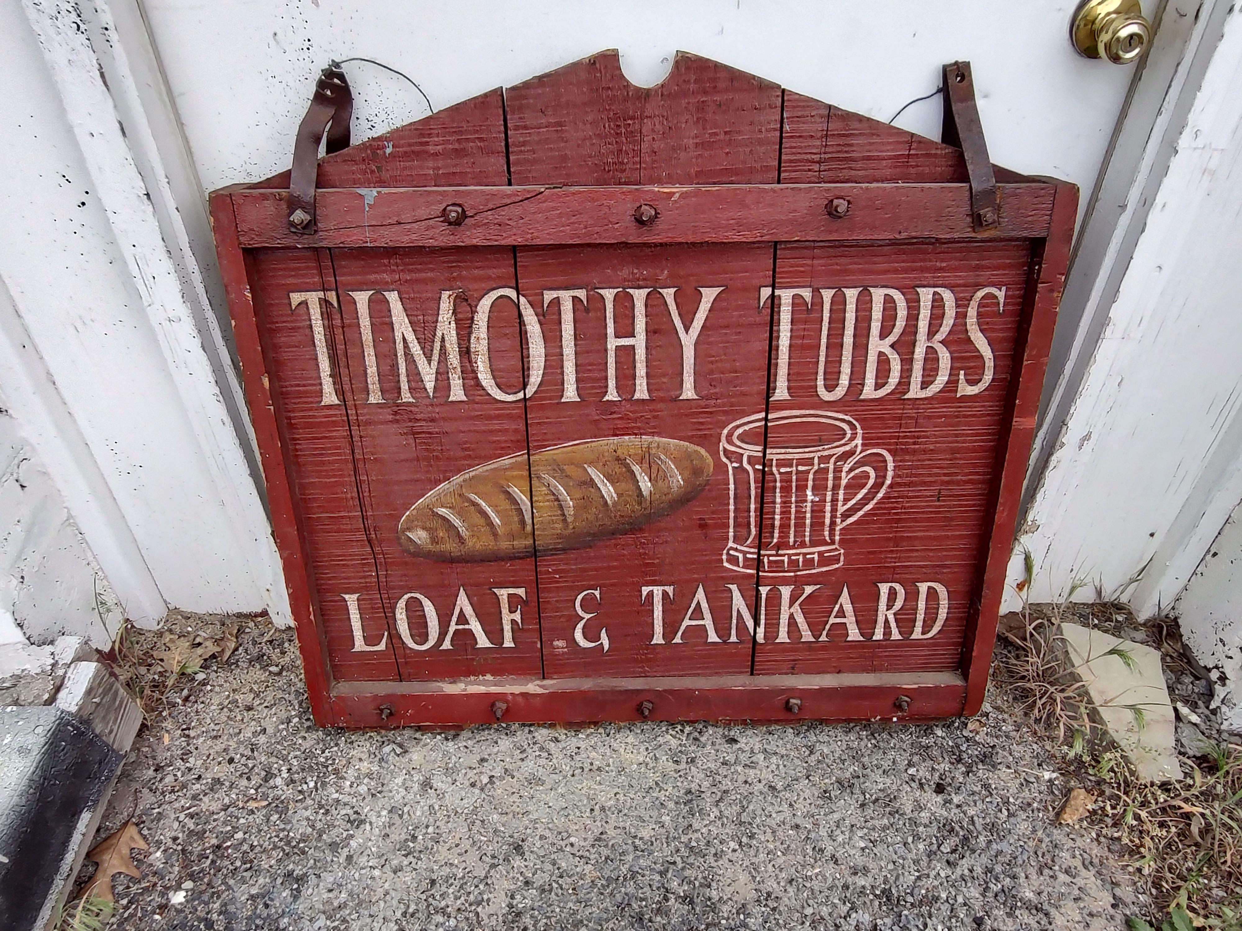 Hand-Painted Mid Century Hand Painted Double Sided Pub Sign C1950 For Sale