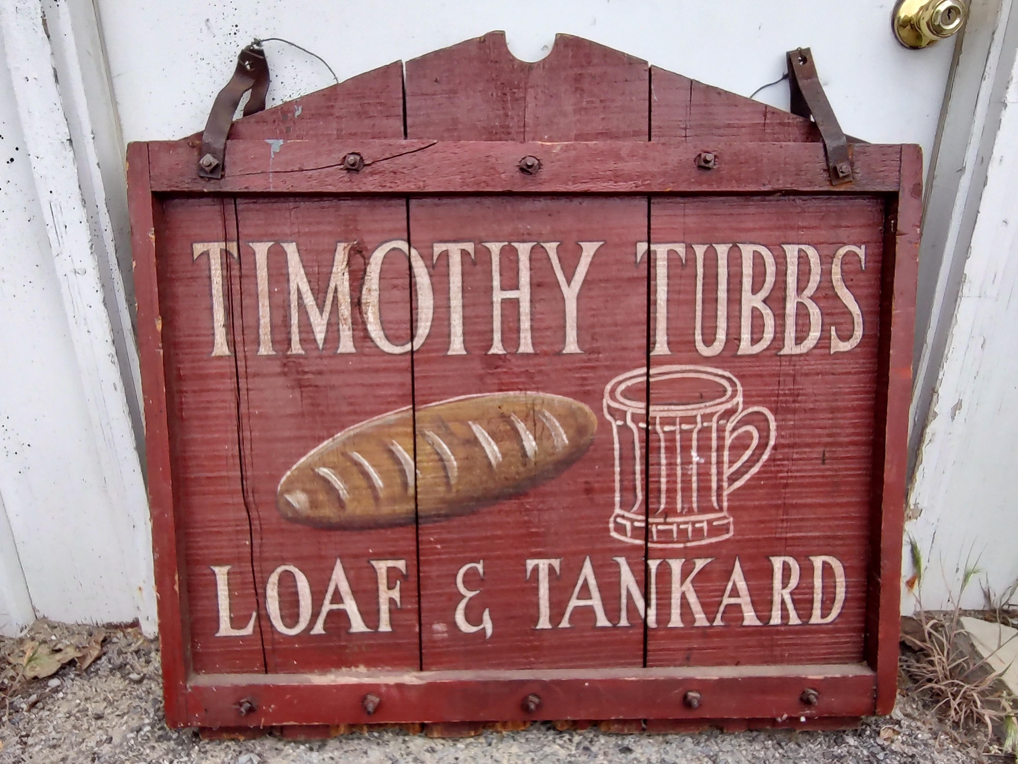 Mid Century Hand Painted Double Sided Pub Sign C1950 In Good Condition For Sale In Port Jervis, NY