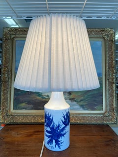 Mid-Century Hand-Painted Thistle Lamp Royal Copenhagen Aluminia, Denmark