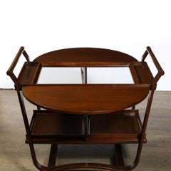 Mid-Century  Chariot de bar à feuilles tombantes en noyer frotté à la main par Edward Wormley pour Dunbar