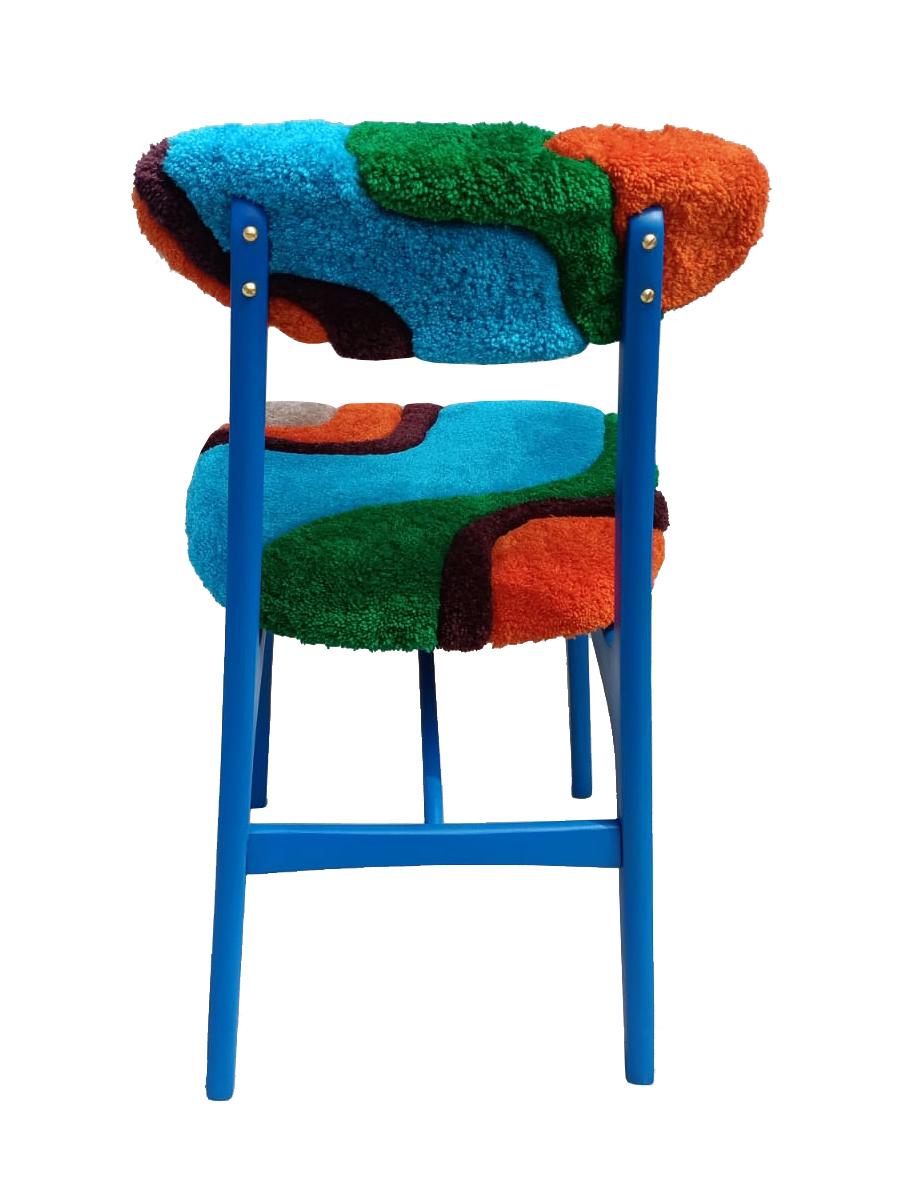 Mid Century Hand Tufting Chair, Dark Wood, Rajmund Halas, Poland, 1960s In Excellent Condition For Sale In 05-080 Hornowek, PL