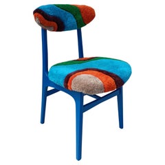Silla Hand Tufting de mediados de siglo, madera oscura, Rajmund Halas, Polonia, años 60