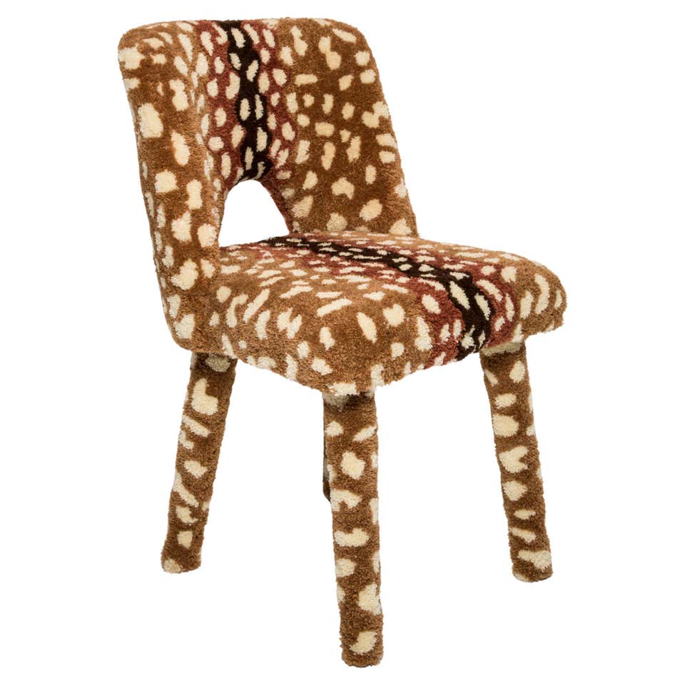 Set of 4 Mid Century Hand Tufting Roe Deer Bambi Wool Shell Chairs ...