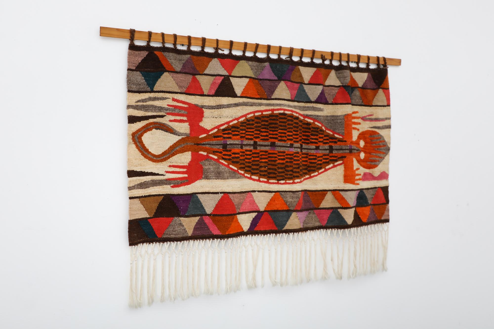 Dutch Mid-Century, hand-woven Salasaca tapestry For Sale