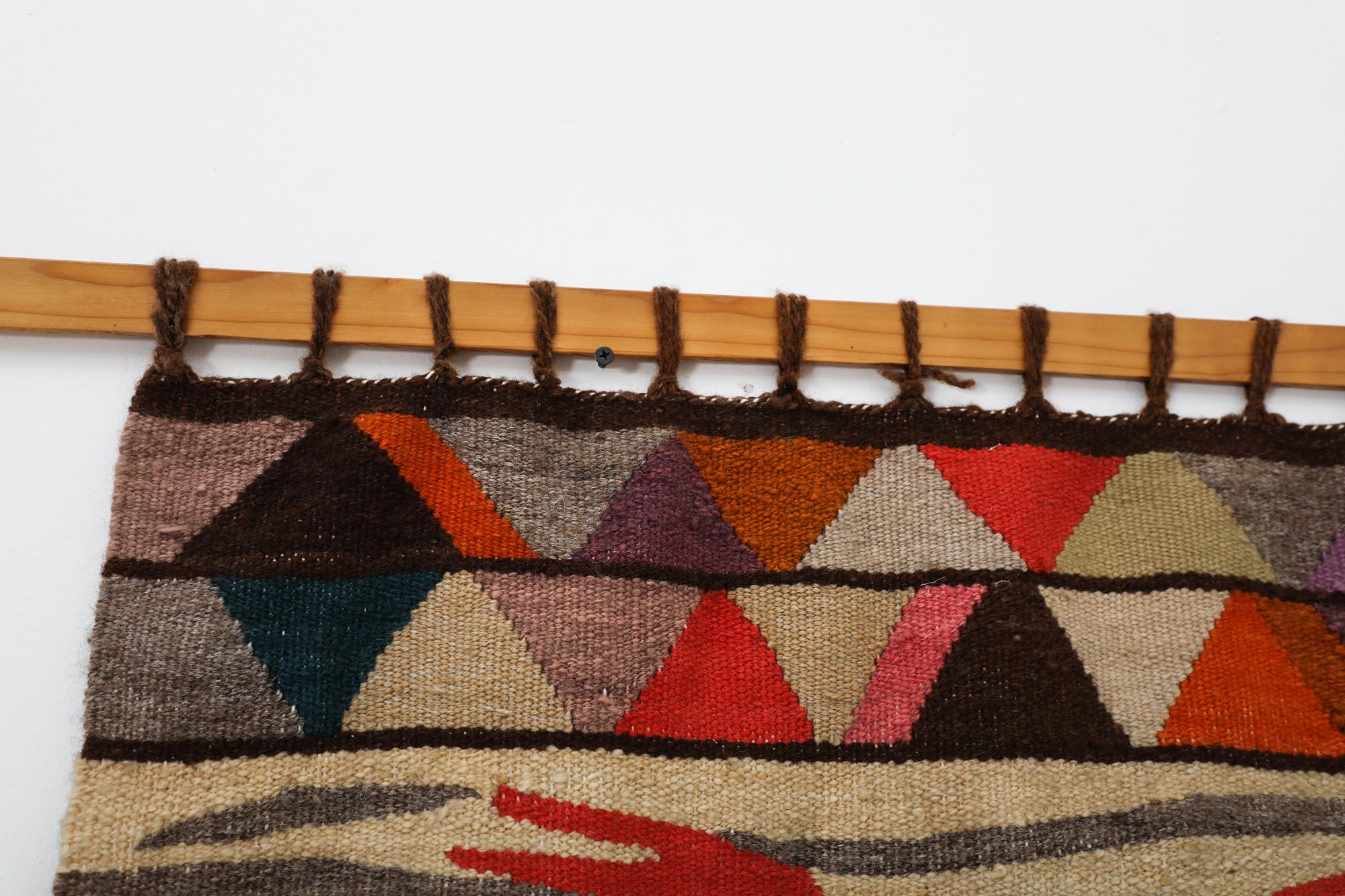 Hand-Woven Mid-Century, hand-woven Salasaca tapestry For Sale