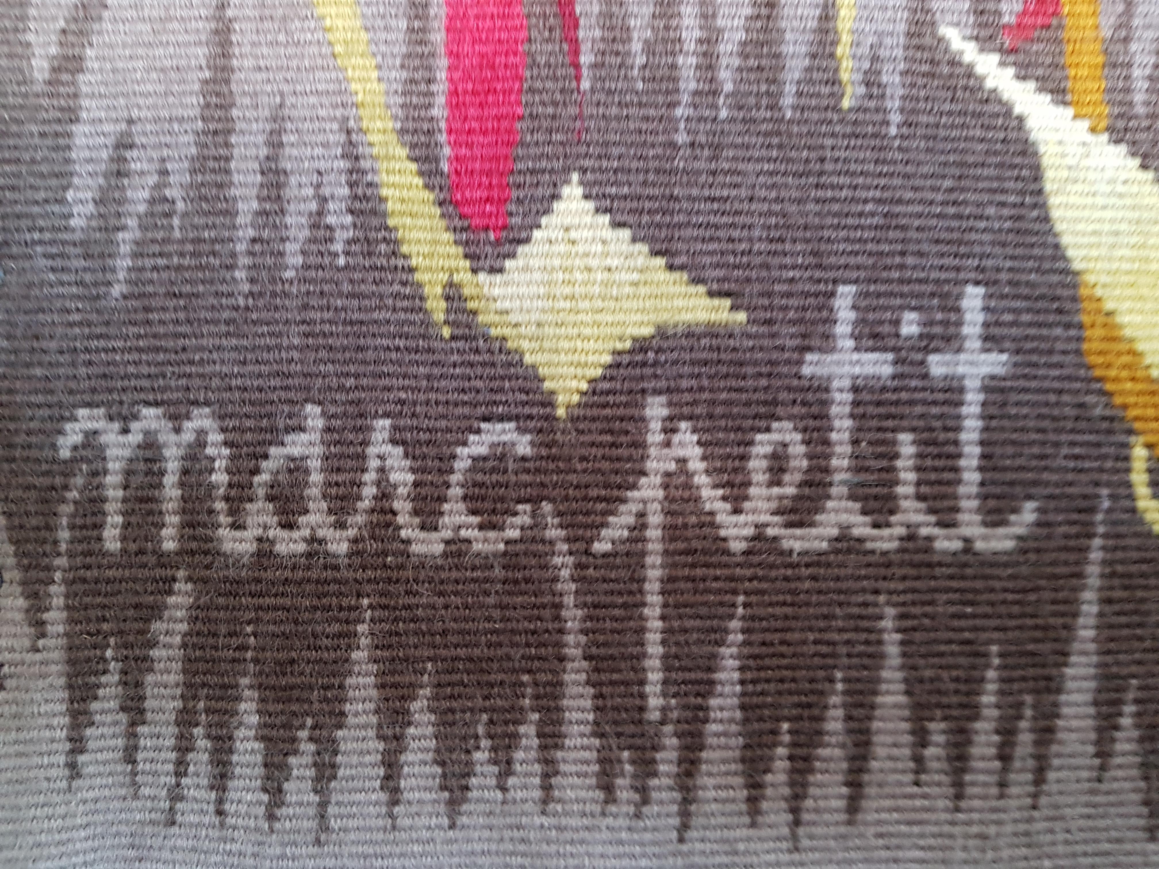 Midcentury Handwoven Signed Tapestry by Marc Petit for Aubusson 6