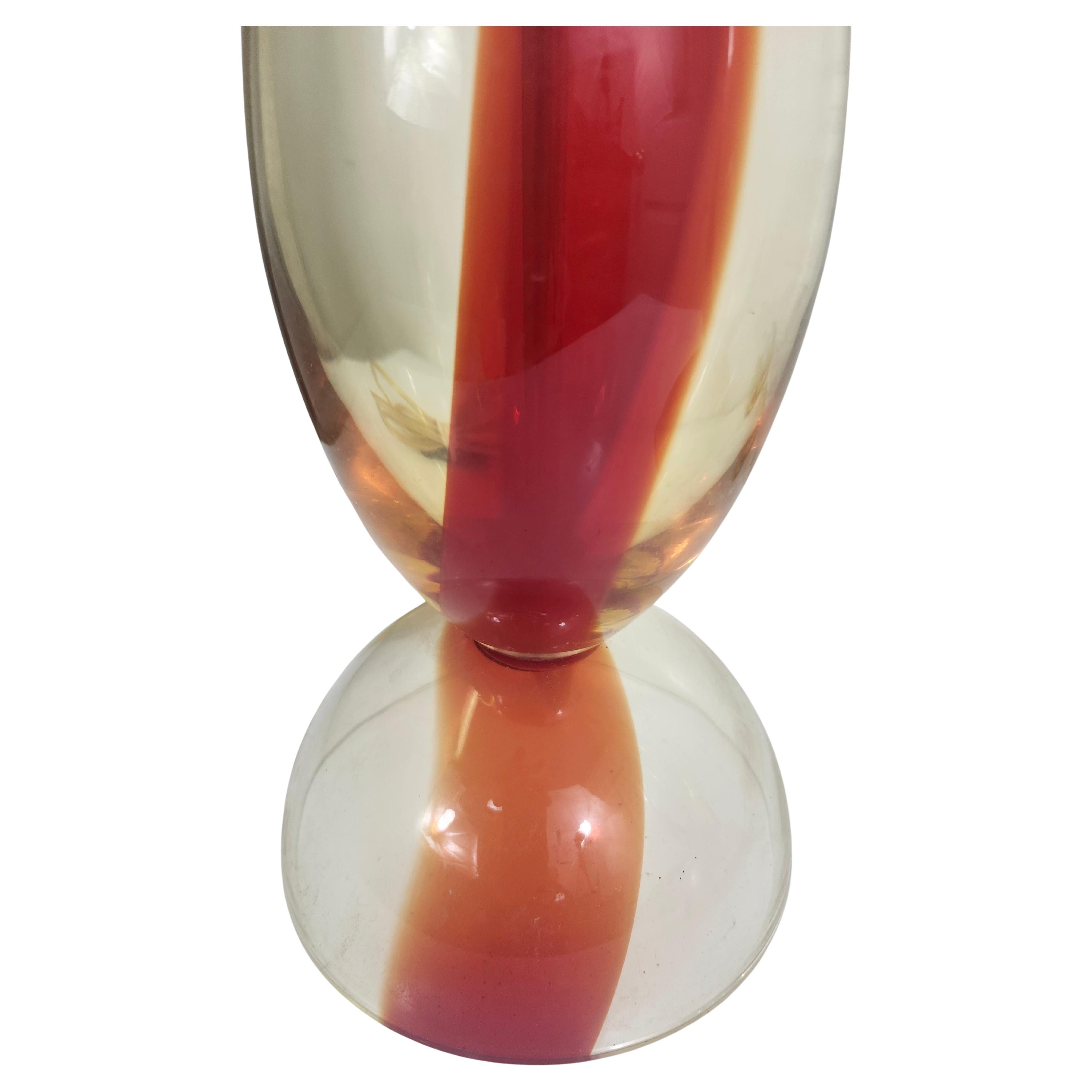 Mid-Century Modern Mid Century HandBlown Art Glass Table Lamps by Waterford Evolution C1980 For Sale