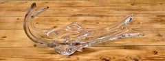 Mid Century Handblown Crystal Dish by Bayer Crystal