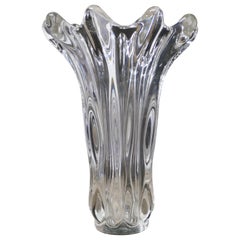 Vase aus mundgeblasenem Kristall von Art Vannes aus der Mitte des Jahrhunderts