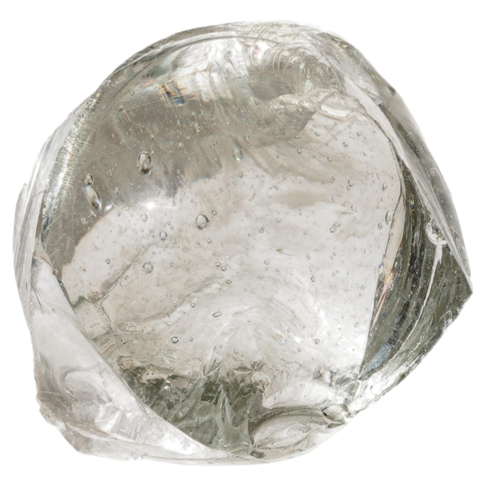 Mid-Century Handblown Glass Paperweight - Sculptural Solid Glass Object - 1960s For Sale